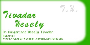 tivadar wesely business card